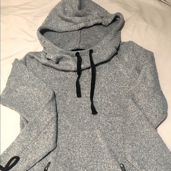 Gray Hoodie with Slouchy Neck - Picture 1 of 5